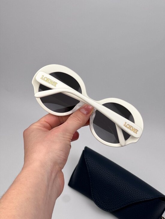 Loewe Women Sunglasses – Ivory/Grey Round Frame (LW40135F 25A) – New & Authentic main image 7